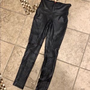 Spanx faux leather moto leggings